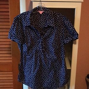 Lily Pulitzer Cotton blue dotted shirt